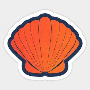 Orange clamshell Sticker